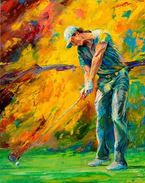 golfista amarillo impresionismo Pinturas al óleo